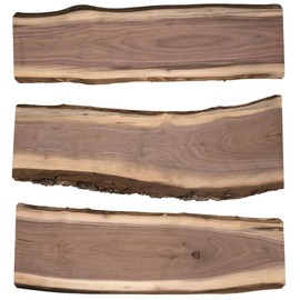 WALRUS OIL - Real Live Edge Rustic Walnut Wood Slabs, 24" Long x 6-10" Wide x 7/8" Thick (3-Pack)