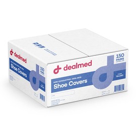 Dealmed Shoe Covers, 150 Pairs of Non-Skid Medical Shoe Coverings, Universal Size Blue Shoe Covers, Non-Conductive,300/Bag