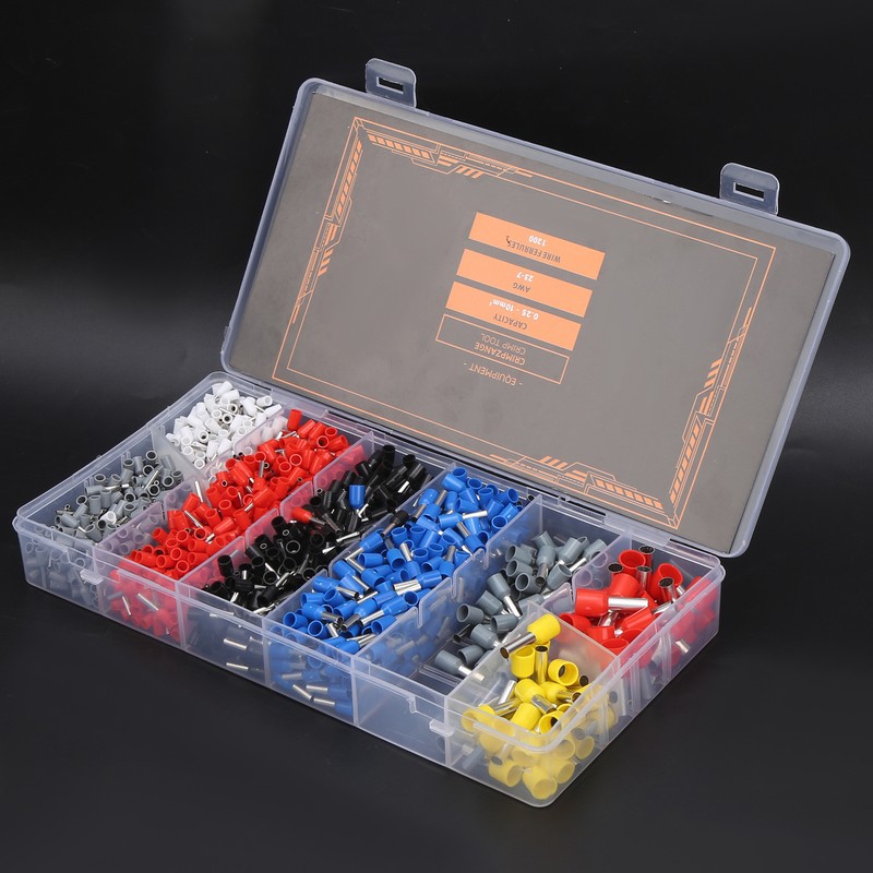 1200Pcs Wire Ferrules Crimping Cold Pressed Terminal Electrical Industrial Accessories