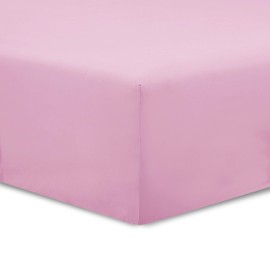 Vision Fitted sheet, 100% cotton, Pink, 140 x 190 cm