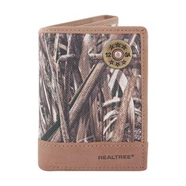 Zep-Pro Shotgun Shell Realtree Nylon and Leather Trifold Concho Wallet-Camouflage
