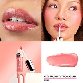 Lip Glaze Elixir - 3-in-1 Balm + Oil + Gloss - Nourishing Lip Glaze - Long-lasting Shine & Hydration:_Magic Bunny Lip Bundle
