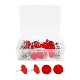 50 pcs Reflective Tacks for Trail Marking, Reflective Trail Markers Reflective Thumb Tacks Glow in The Dark Tacks for Hunting Hiking Camping Outdoor Survival with Clear Box (Crackle Red)