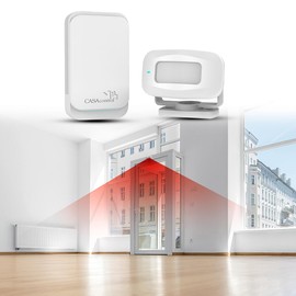 CASAcontrol Bell Motion Sensor: Wireless Continuity Detector, PIR Sensor, Socket Bell, White (Doorbell Motion Sensor, Bell Motion Sensor, Light Barrier)