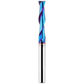 EANOSIC Upcut Spiral Router Bit 1/4 inch Shank, 1/4 inch Cutting Diameter, Extra Long 3 inch Solid Carbide with Nano Blue Coating CNC Router Bits End Mill for Wood Cut, Carving