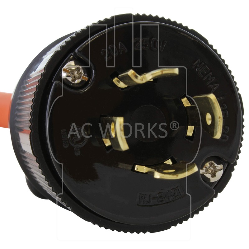 AC WORKS 6-50 Welder Adapter (L15-20 20A 250Volt 3-Pase Locking