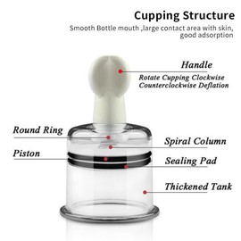 4크기 진공 흡입 부항 컵 강화제 안티 셀룰 라이트 회전 핸들 바디 마사지 캔 [04 Large] 4 Size Vacuum Suction Cupping Therapy Enhancement Anti-Cellulite Rotating Handle Body Massage Can [04 Large]