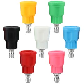 EZALOR 7Pcs Pressure Washer Nozzle Guard, Power Washer Tips with Upgraded Rubber Protector Cover, Stainless Steel Pressure Washer Tips with 1/4" Quick Connect, Orifice 3.5