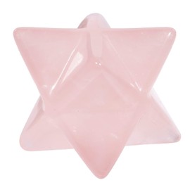 Loveliome Natural Rose Quartz Merkaba Crystal Protection Sacred Meditation Energy Generator Healing Chakra Six-Pointed Star 1 Inch