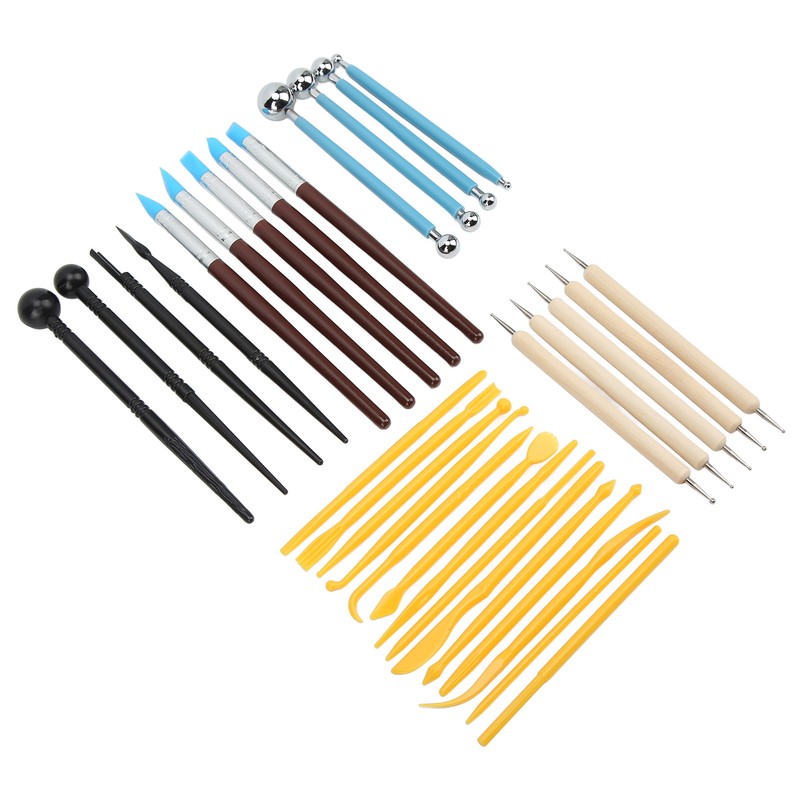 Clay Sculpting Tools Kit 33pcs Ball Stick Silicone Pen Portable