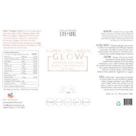 Super Glow Collagen Blend- Marine Collagen Powder- Hydrolysed Marine Collagen Peptides Powder with Essential Glow Vitamins 300g Unflavoured