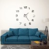 vidaXL 3D Wall Clock Modern Design 100cm XXL Silver Home