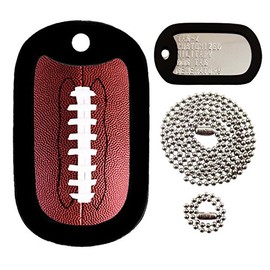 Tag-Z Military Dog Tags - Custom Embossed Dog Tag Set - Football