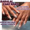 BABALAL Square Press on Nails Medium Fake Nails Cow Print