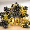 40th Birthday Balloons Garland Arch Kit, 152pcs Black Gold Balloons