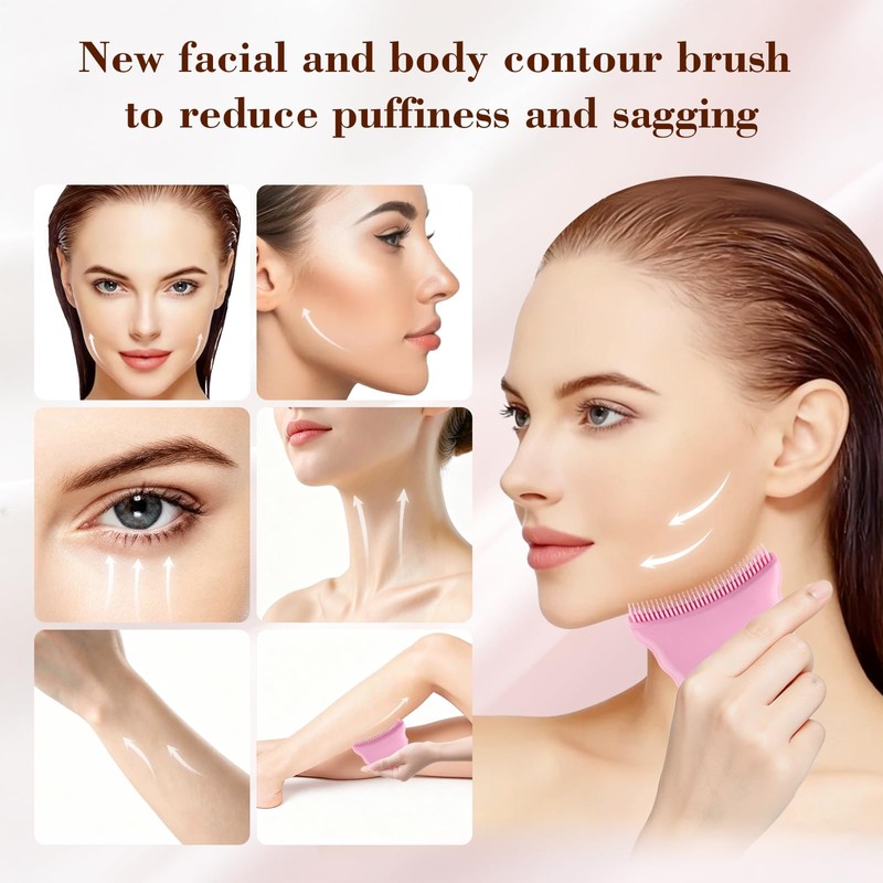 Lymphatic Contour Face Brush, Silicone Lymphatic Drainage Massage, No Shedding