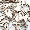 Happyyami 30pcs Wooden Flowers for Crafts Unfinished Wood Cutouts Wood