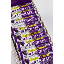Regal Crown Sour Grape Candy Rolls | Traditional Sour Grapes Candy | Tart and Tangy Old Fashioned Sour Grape Hard Candy Brought To You By Iconic Candy | 24 Count