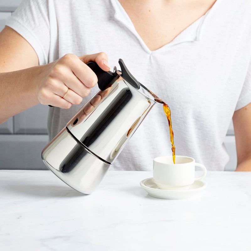 Primula 6 Cup Stovetop Espresso Coffee Maker, Stainless Steel (PES-4606)