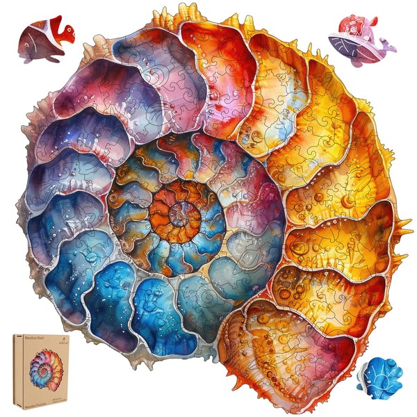 Ruikiyart Wooden Puzzles for Adults, Nautilus Shell Jigsaw Puzzles 200