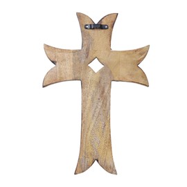 Wooden Wall Cross Rustic Finish Decorative Spiritual Art Sculpture 12” Wall Hanging Blue Religious Rustic French Crosses Gift Idea for Birthdays, Easter, Christmas, Weddings, or Any Occasion