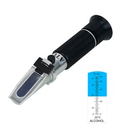 NANBEI Alcohol Refractometer with ATC,Range 0-80% v/v. Alcohol Content Measurement Tool Tester for Alcohol Liquor Production, Ethanol with Water Winemaker