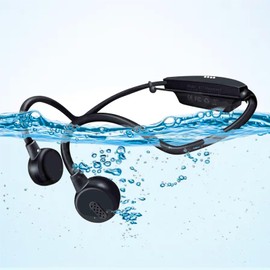 Bone Conduction Headphones Bluetooth Swimming Headphones Headphones Bluetooth 5.3 Bone Conduction Earbuds Open Ear Headphones Built-In Mp3 Player 32G Memory Sports Headphones for Swimming black