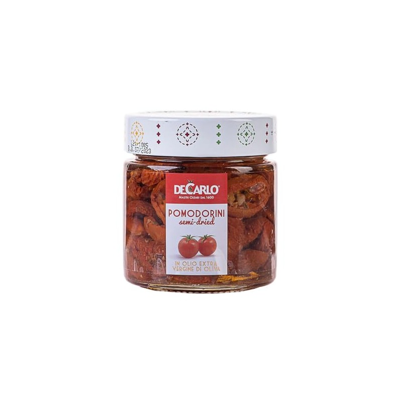 De Carlo. Semi-Dried "Sun Kissed" Cherry Tomatoes in Extra Virgin