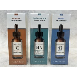 Flora Ruby Set Of 3! Flora Ruby Facial Serum - Vitamin C, Hyaluronic Acid & Retinol! 6/2027