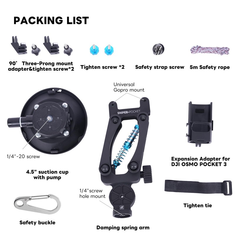 DFCINE DJI Osmo Pocket 3 Car Mount Shock Absorber Arm