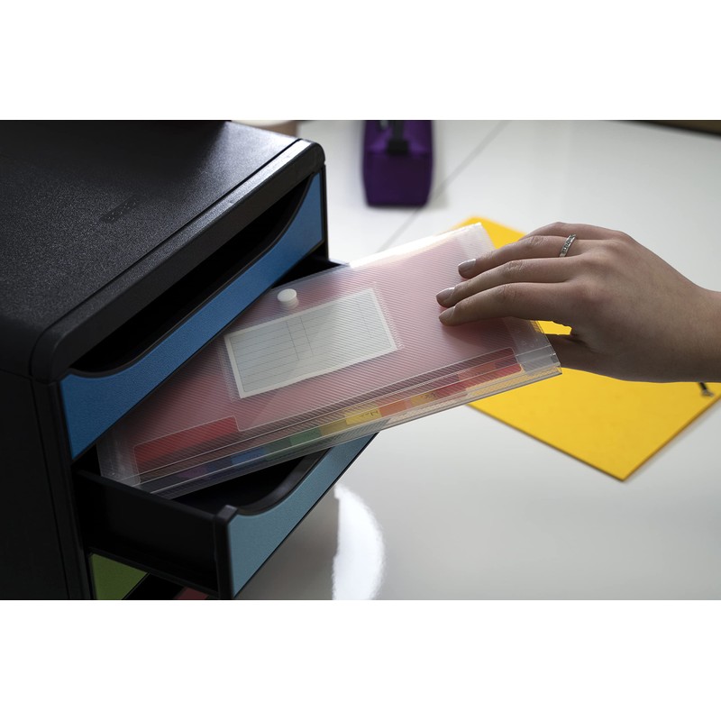 Exacompta 55398E Expander File A4 with Handle / 7 Coloured