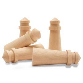 Lighthouse Decorations for Beach Themed Decor, Pack of 50 Mini Wooden Lighthouse Figures, 2-3/4" Lighthouse Ornaments, by Woodpeckers