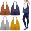 Handbag Bliss Grained Textured Italian Leather Slouch Shoulder Bag Handbag