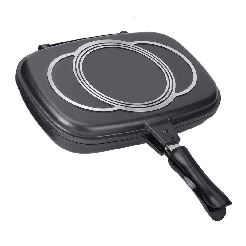 Double Sided Frying Pan, Kitchen Portable Non Stick Baking Pancake
