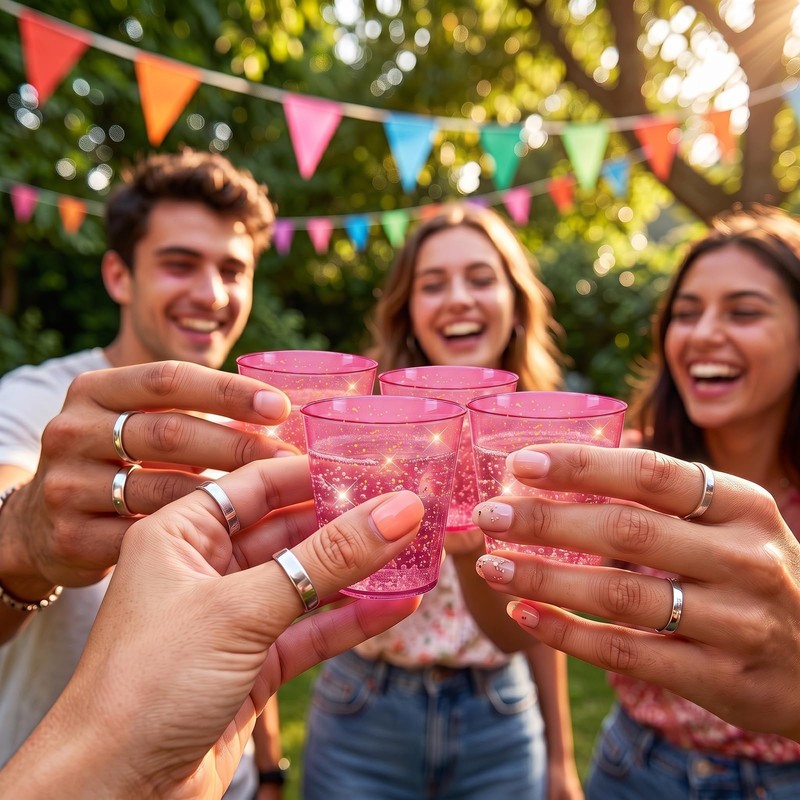 50 Pack 2oz Neon Pink Shot Cups - Vibrant Party