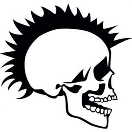 Rainbow Animated Design Punk Skull Vinyl Black CAR Truck Window Decal Stickers 5.5 X 6 INCHES Approximately