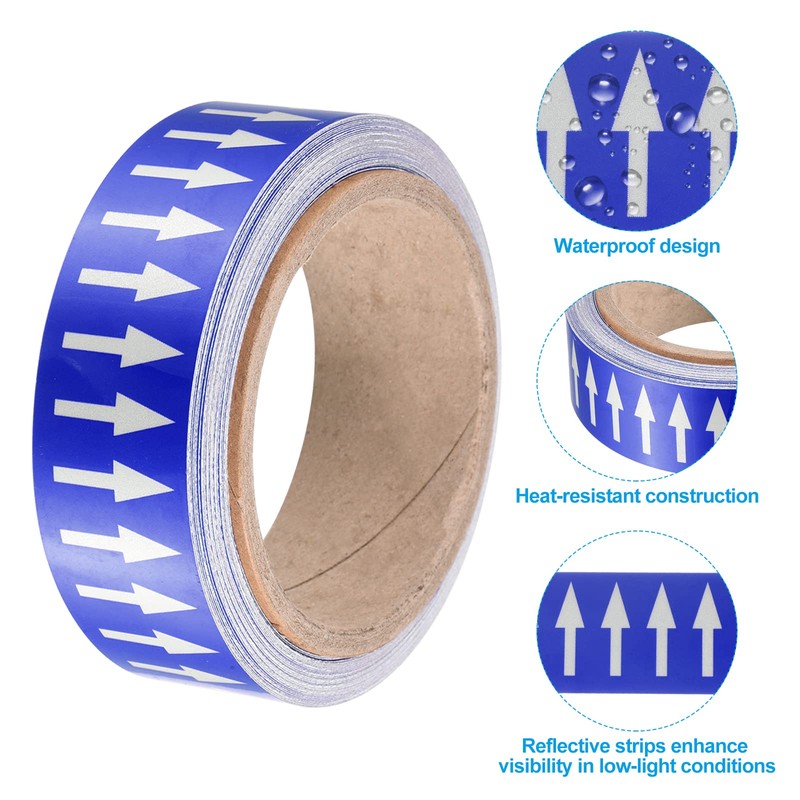 PATIKIL River Arrow Tape Polyethylene Line Marking Stickers with Reflective