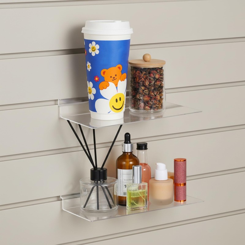 16 Pack Slatwall Shelves Hanging Accessories, 4 x 10 Inch