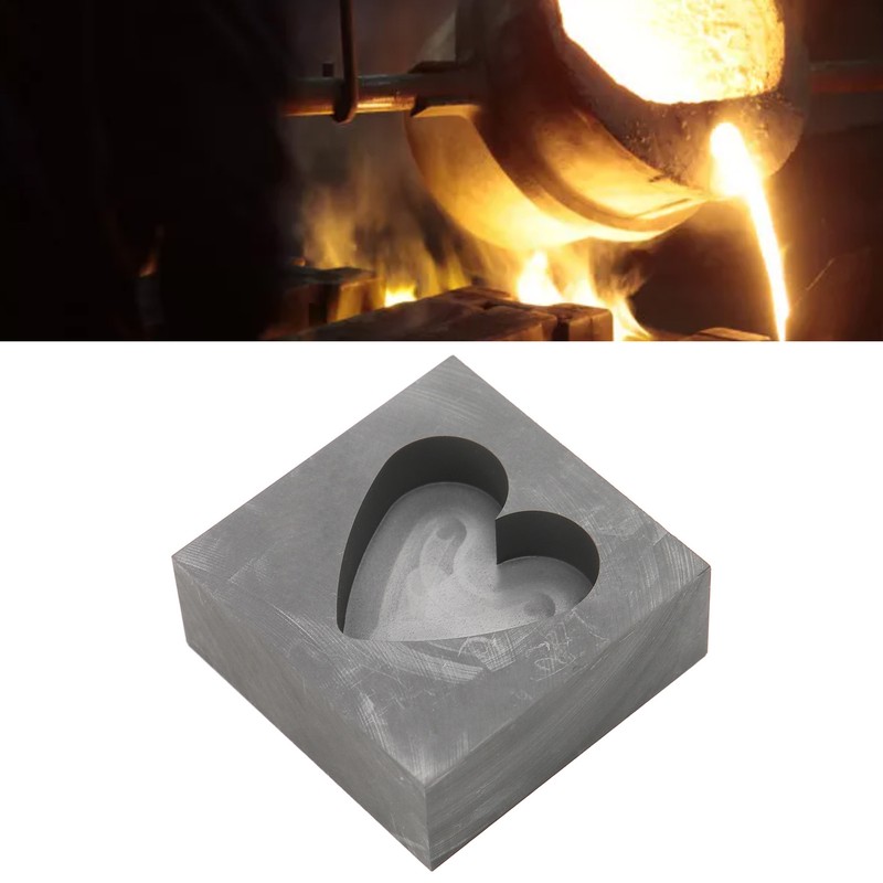 Graphite Casting Mold Professional Heart Shaped Ingot Casting Refining Mould