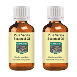 Devprayag Pure Vanilla Essential Oil (Vanilla planifolia) Natural Therapeutic Grade Steam Distilled (Pack of Two) 100ml X 2 (6.76 oz)