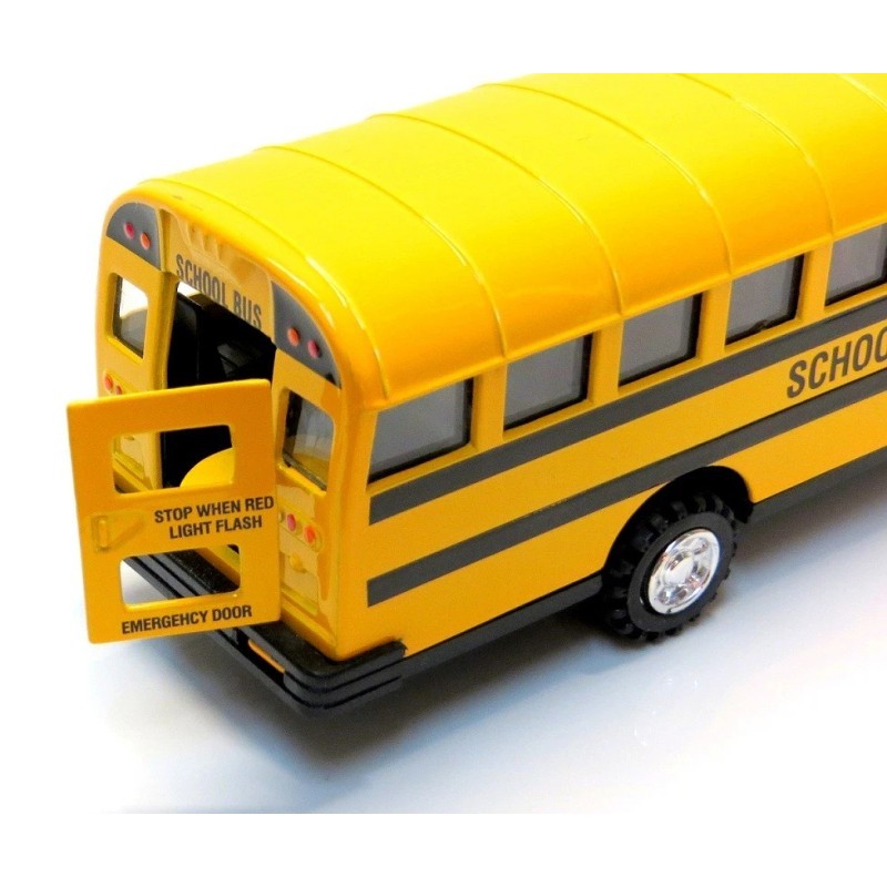 Diecast Large Diecast School Bus with Pullback Action, Stop Sign,