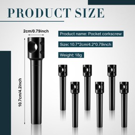 Patelai 6 Pcs Travel Pocket Wine Corkscrew Portable Wine Opener Plastic Wine Cork Opener Mini Camping Cork Screw for Restaurant Wine Bottle Camping Travel Gift (Black)