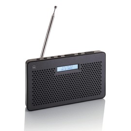 NEWTRO Portable DAB Radio (DAB+, FM, Headphone Jack, Two-line Display with Backlight, Station Memory, Telescopic Antenna) Black/Dark Grey