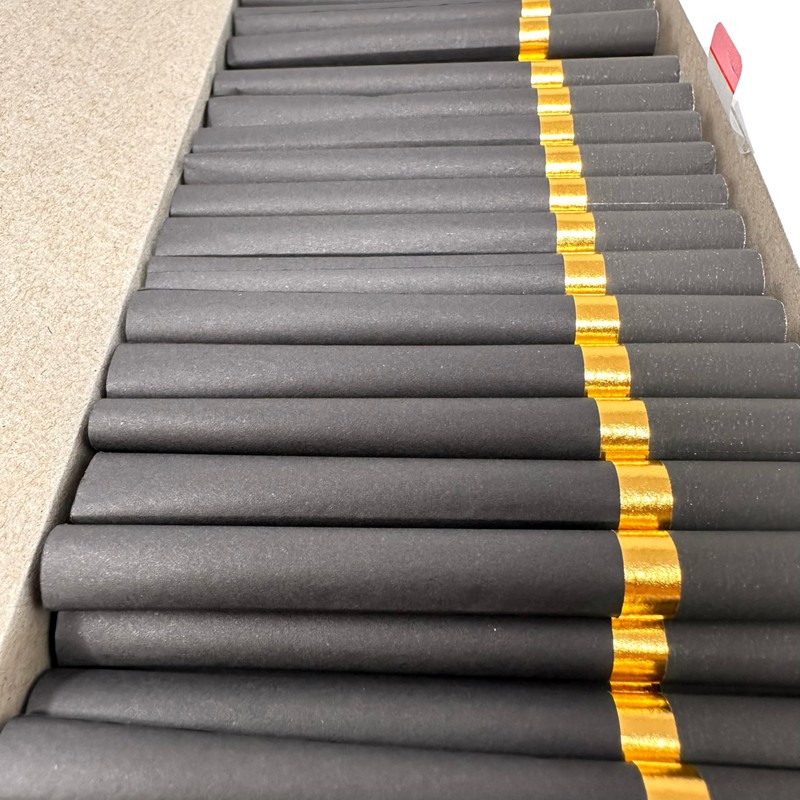 Black Empty Regular 20mm Filter Tubes with Golden Ring -