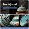 EOIMS Ceramic Incense Burner with Incense Holder Handmade Smudgeing Burning