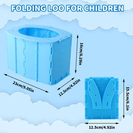 Faltbares Töpfchen Kinder, Tragbar Outdoor Kindertoilette, Reisetoilette Kinder Faltbar mit Aufbewahrungs und Reinigungssäcke, Kind Toilettensitz für Unterwegs für Auto Camping Reise, Blau