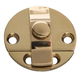 Cast Brass Turn Button Latch for Cabinets, Cupboards, Drop-Leaf Tables, Windows - Diameter: 1 1/2" - Antique Furniture Hardware | UA-127-DLPB