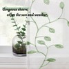 MRTREES Sheer Voile Curtain Valances, Leaves Embroidered Valance Curtains Rod