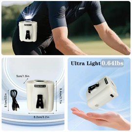 EMINGSKY Portable Waist Clip Fan 10000mAh Rechargeable Personal Fan,5-Speed Settings,Hands-Free Hanging Neck/Wearable Shirt Cooling Fans for for Outdoor Camping Travel Jobsite(White)