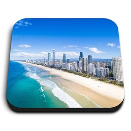 1 x quadratischer MDF-Kühlschrankmagnet – Gold Coast Australia Surfen 2195